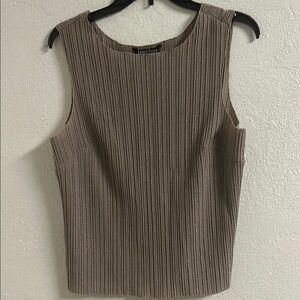 Lexi and Tasch‎ New York Brown Ribbed Boxy Tank Top